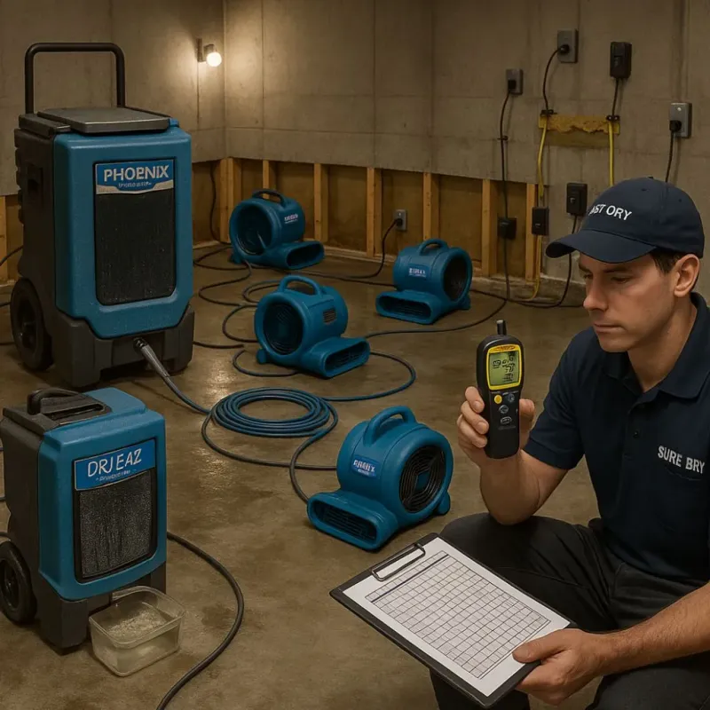Structural Drying and Dehumidification process in Huntington Station, NY